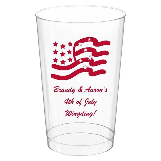 American Flag Clear Plastic Cups